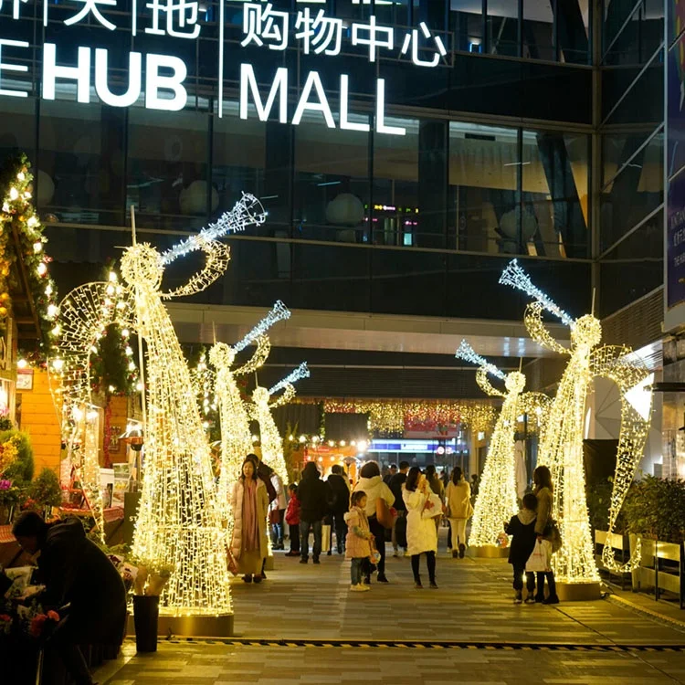 NEW DESIGN 3d motif giant outdoor christmas decoration angel led lights