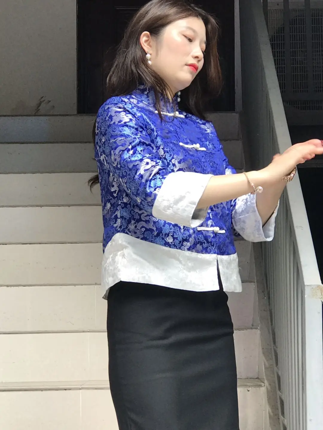 Chinese China Qipao tangzhuang Style Cheongsam tapestry satin zhijinduan ladies tangzhuang