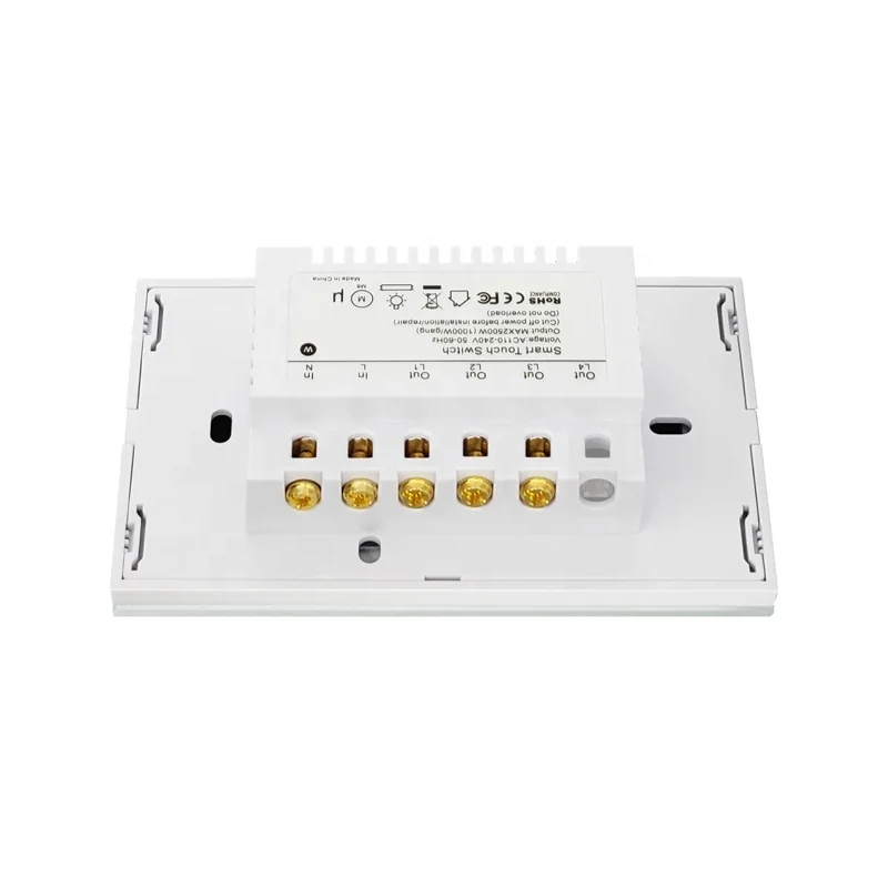 Phone App Controlled Light Switch Tuya App Smart Life Glass Touch Panel 3 Gang 1 Way / 2 Way WiFi Electrical Switches