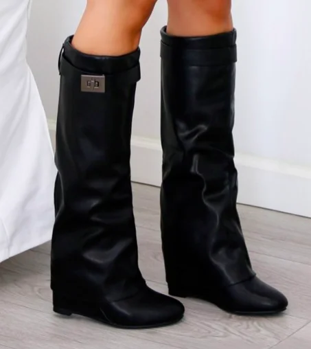 women  suede high height winter women shoes wedge sexy lady boots