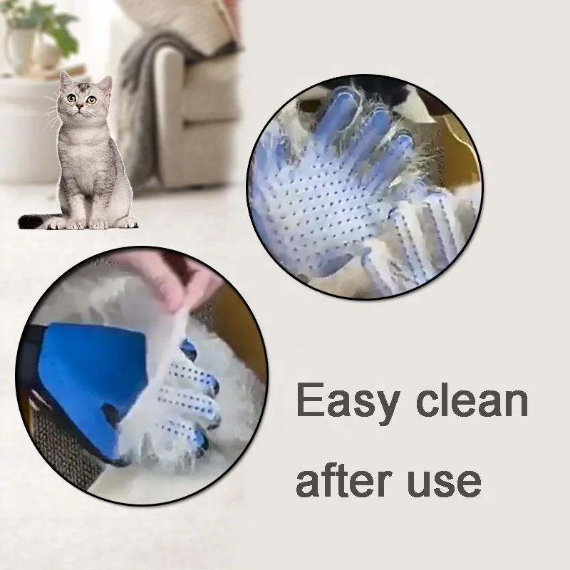 pet grooming gloves Cat Gloves Pet Dog Brush Pet Double Sided Gloves Comb Cleaning Grooming Cat Hair Remover