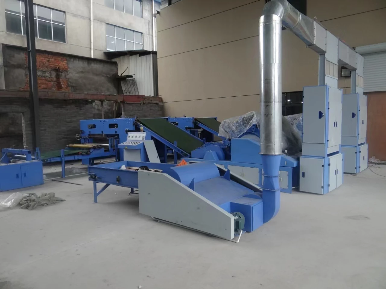 Polyester Cotton Yarn Fiber Opening Machine Polyester Fiber Roll Carding Wadding Production Line Polyester Wadding