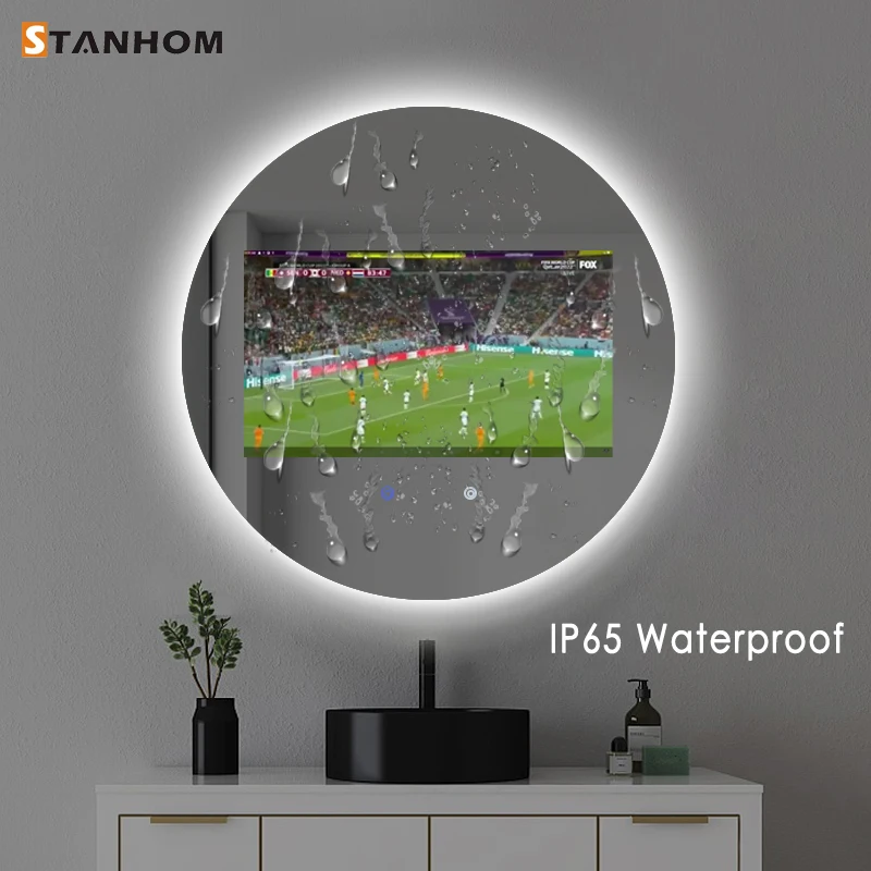 STANHOM Wall Round Android Smart WiFi Bathroom LED Backlit Mirror