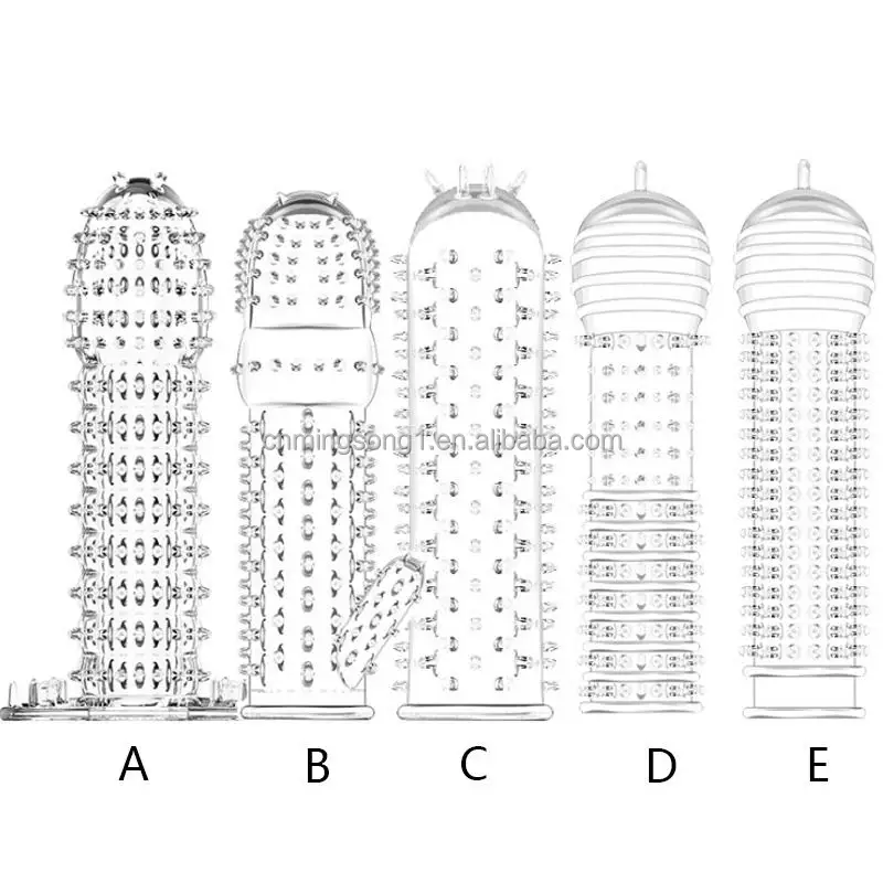 Reusable Penis Sleeve Big Cock  Men Enlarger Realistic Dildo Toy Wearable Penis Sleeve Silicone Condom