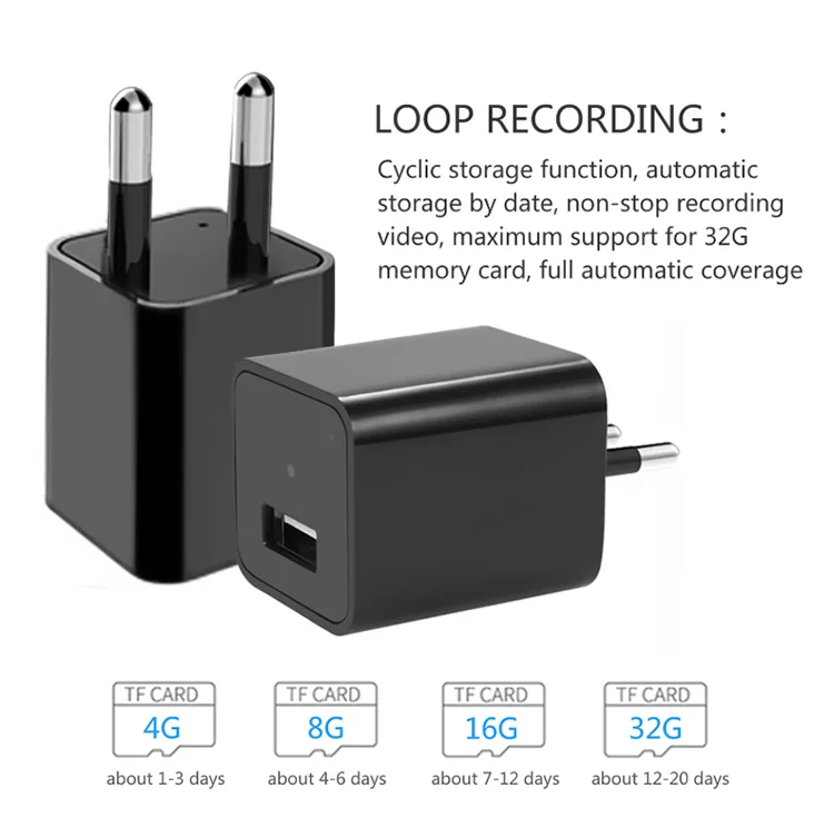 Невидимая мини-шпионская Скрытая USB-вилка HD 1080P, сетевое зарядное устройство для камеры, адаптер питания, 2 МП, шпионская камера, ЕС, США