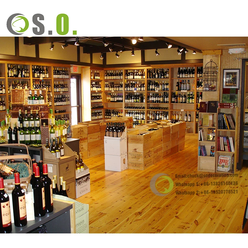 Customized wall mounted wine rack wine display cabinet restaurant liquor store shelves