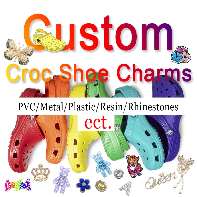 wholesale Custom croc charms  pvc anime croc charms metal shoe charms for croc shoe decorations accessories