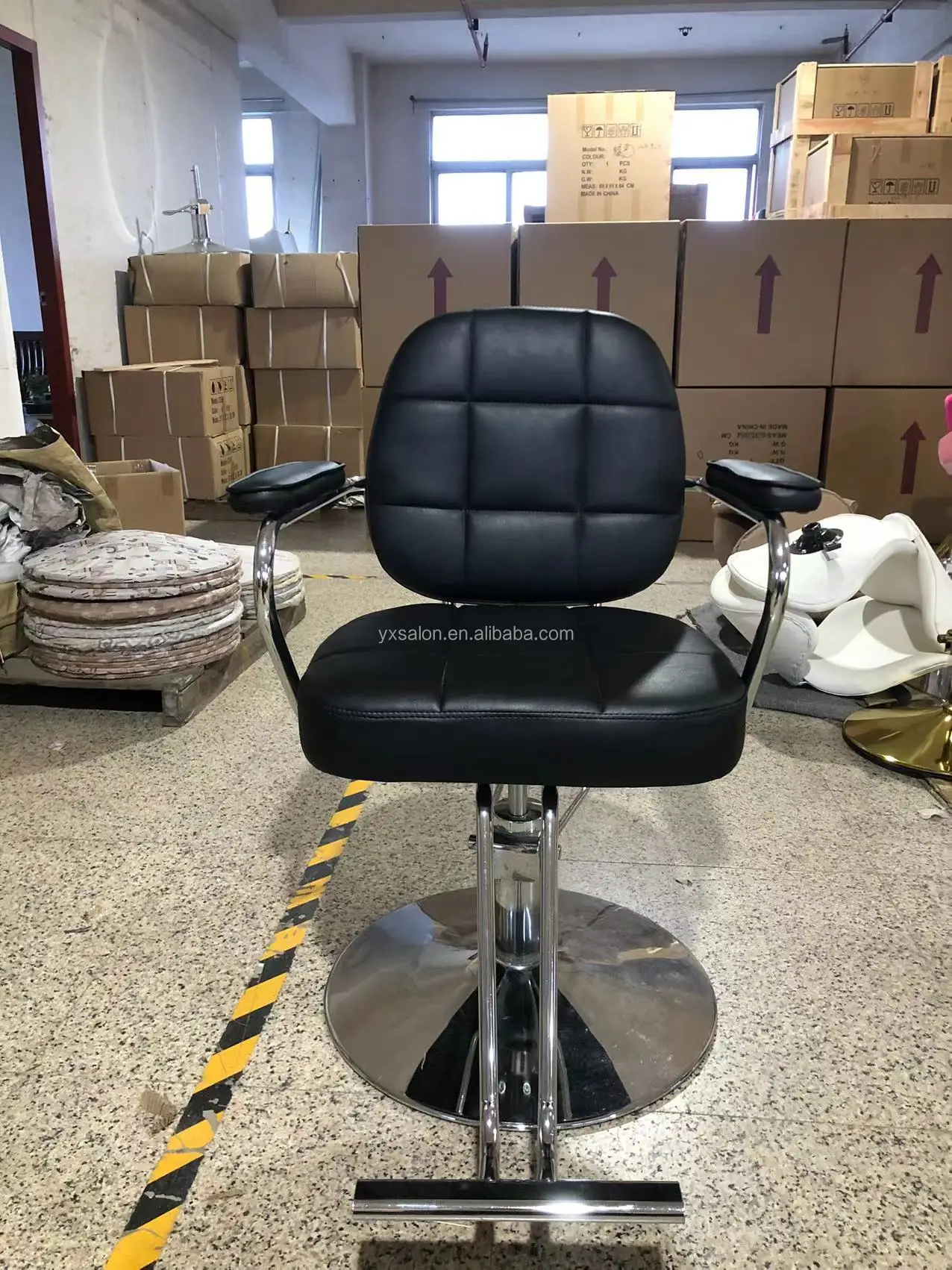 MOQ 1 High Quality One-Step Connection  Aluminum Workshop Barber Chair Hydraulic Chair Recline Chair 10 Years Warranty
