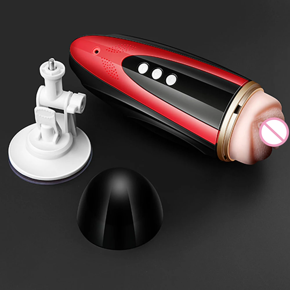 Suck Male Masturbator Vibrator Mouth Deep Throat Masturbation Cup Oral Horal Heating Sex Toys For Men