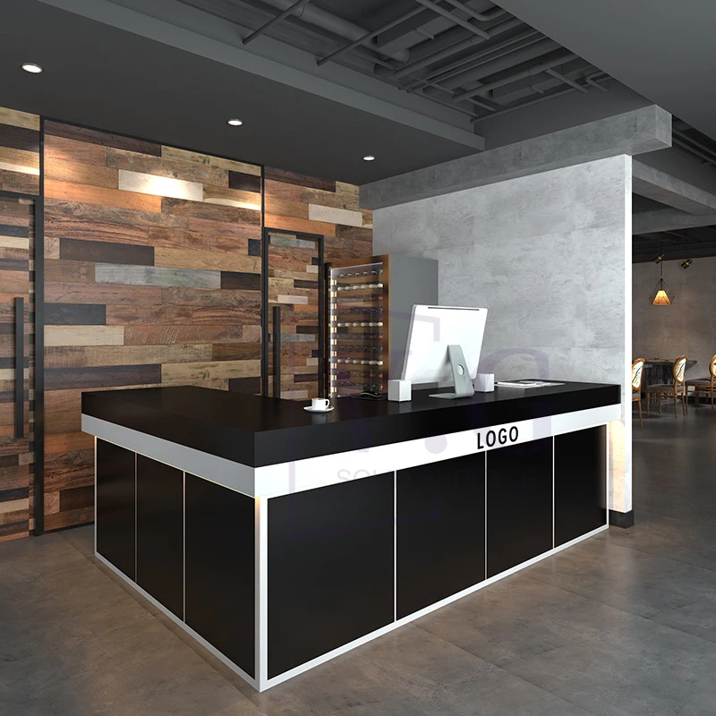 Custom made law office reception desk stone material standing reception desk jewelry reception desk