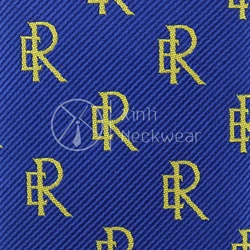 Wholesale Royal Blue Polyester Woven Jacquard Ties Custom ER Logo Pattern Mens Slim Designer Neckties