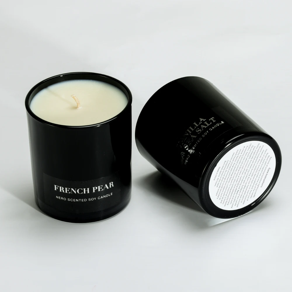 Singhua New Black Glass Wax Soy Wax Customized Hot Sale, Home Decoration Gift Box