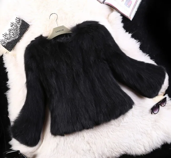 KTX0076   Ladies Warm Faux Fox Fur Coats women short fur coat