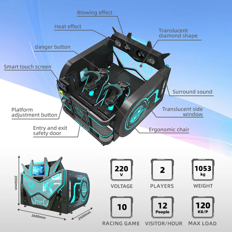 9D VR 2 Seater Interactive Game Simulator Virtual Reality Arcade Machine Indoor Game 9D Cinema Flight Simulator