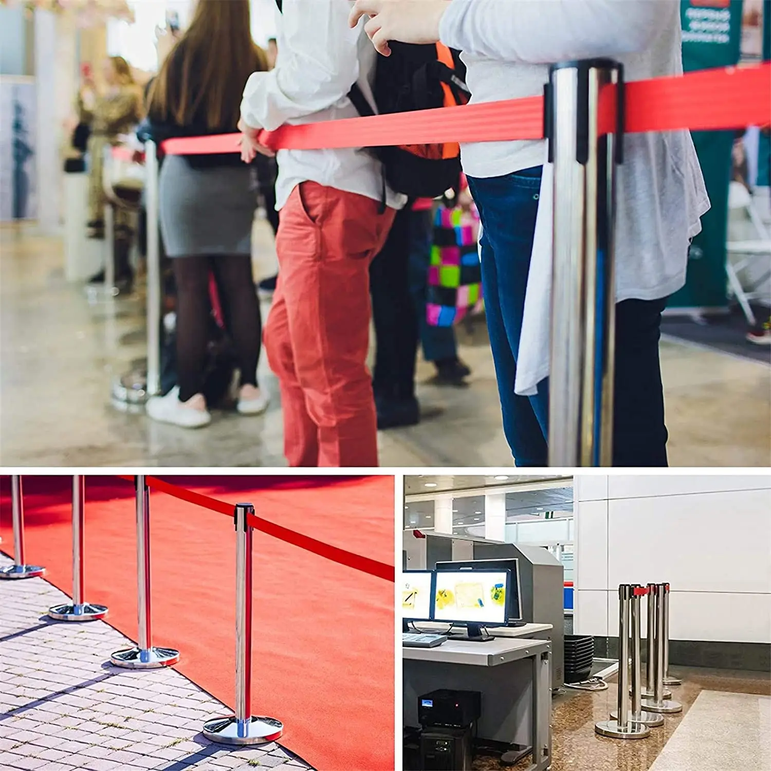 5Meter Stainless Steel Retractable Belt Barrier stand For Car Trade Show