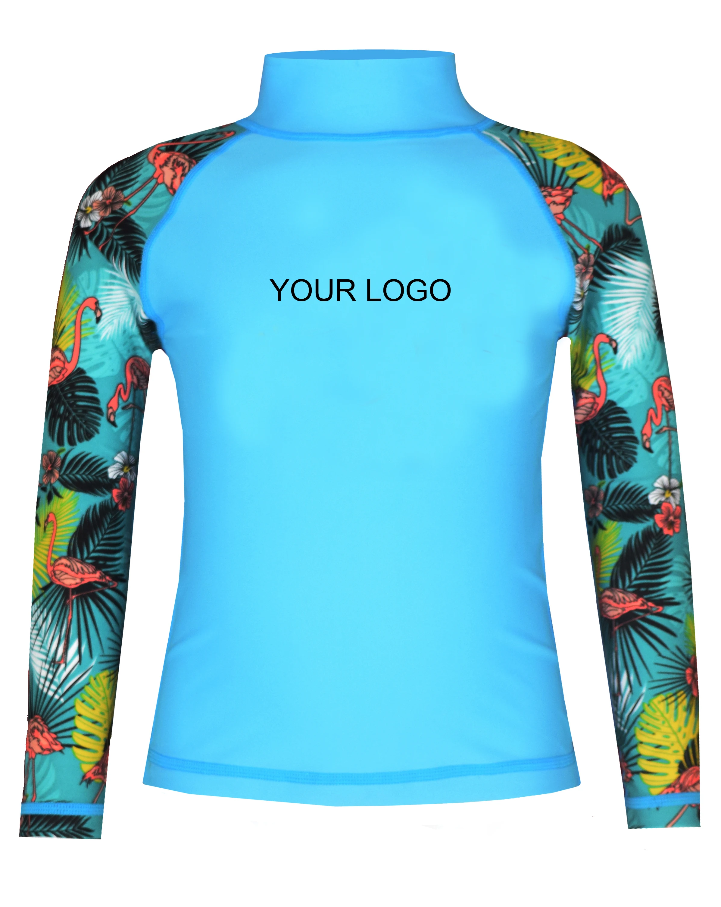 Kids Little Girls Long Sleeves UPF50+ Sun Protect Children Swimwear Swimsuits Top Shirt Lycra Rash Guards