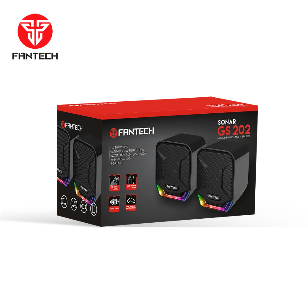 Fantech 2020 Gaming USB 2.0 RGB Portable Super Bass 45MM Driver Multimedia Gaming Speaker