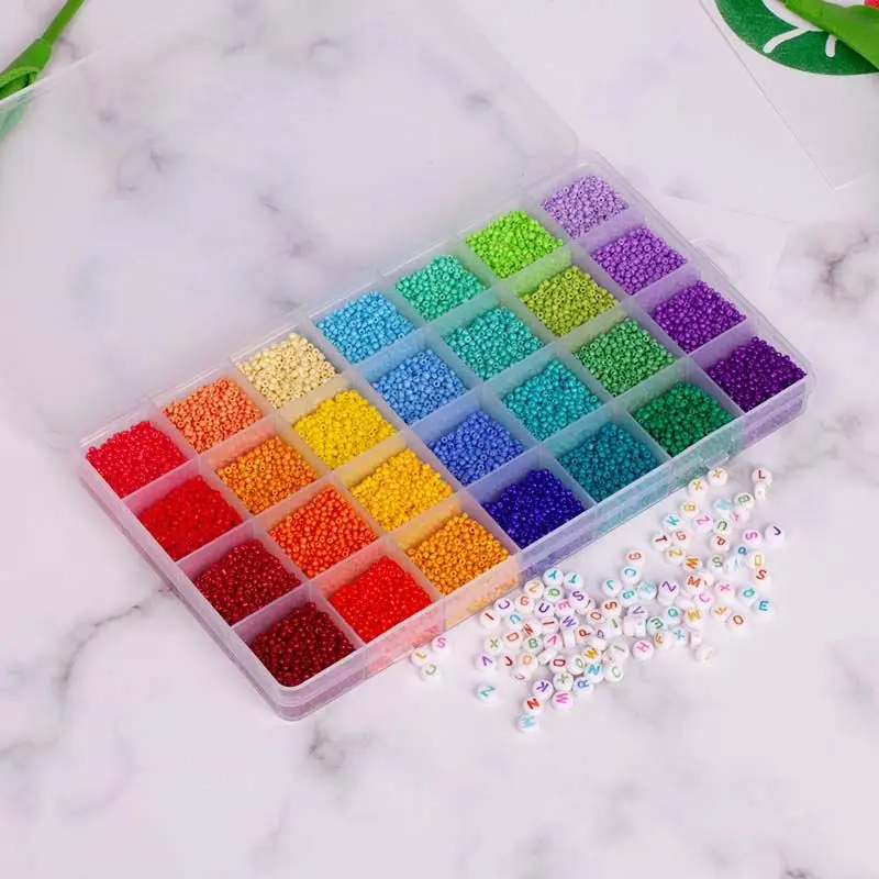 The new 2022 28 Colors Soild Color Glass Miyuki Seed Beads Set For Jewelry Making Baked Lacquer Dyed Core Beads