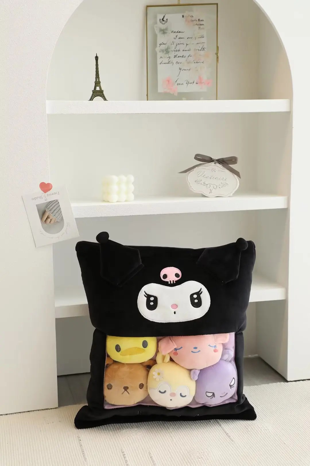 Cute Cartoon Pink Meredith Rabbit Pudding Dog Cat Little White Dog Round Ball Plush Doll Pillow Doll Cushion