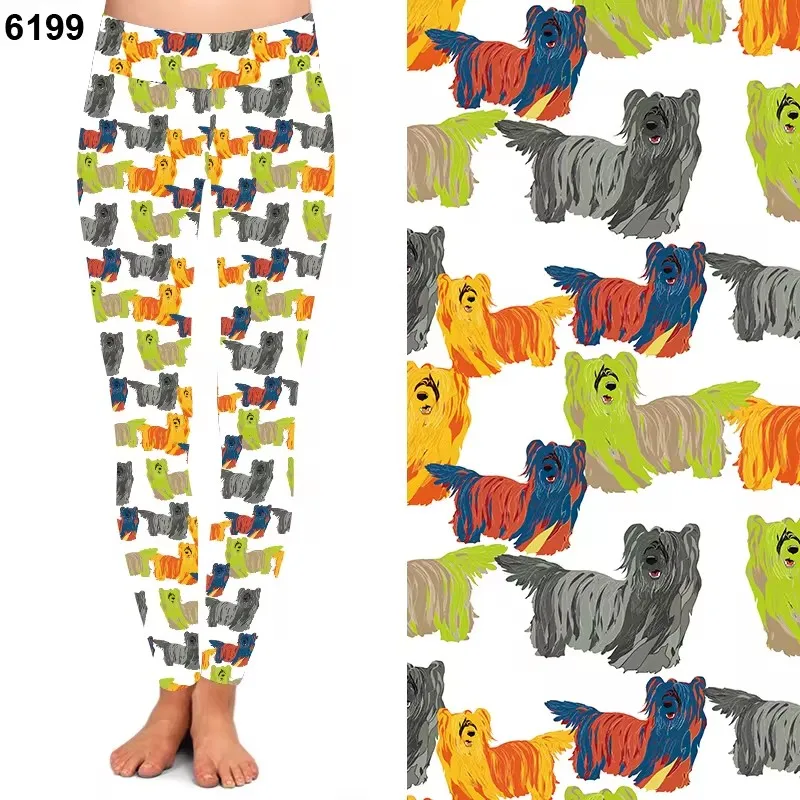 Dog puppy slogans printed leggings Women High yoga waist buttery soft 92% polyester 8% spandex leggings for women