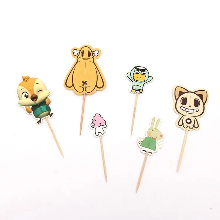 
Custom Printing Party Cocktail Toothpick Flags For Food Decoration 