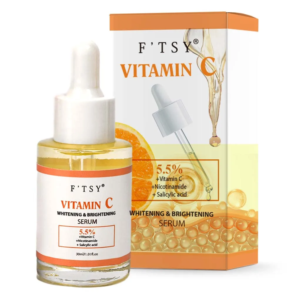 Vitamin C Serum for Face and Neck VC Essence with Hyaluronic Acid Skin Whitening Product for Aging OEM & ODM Facial Serum