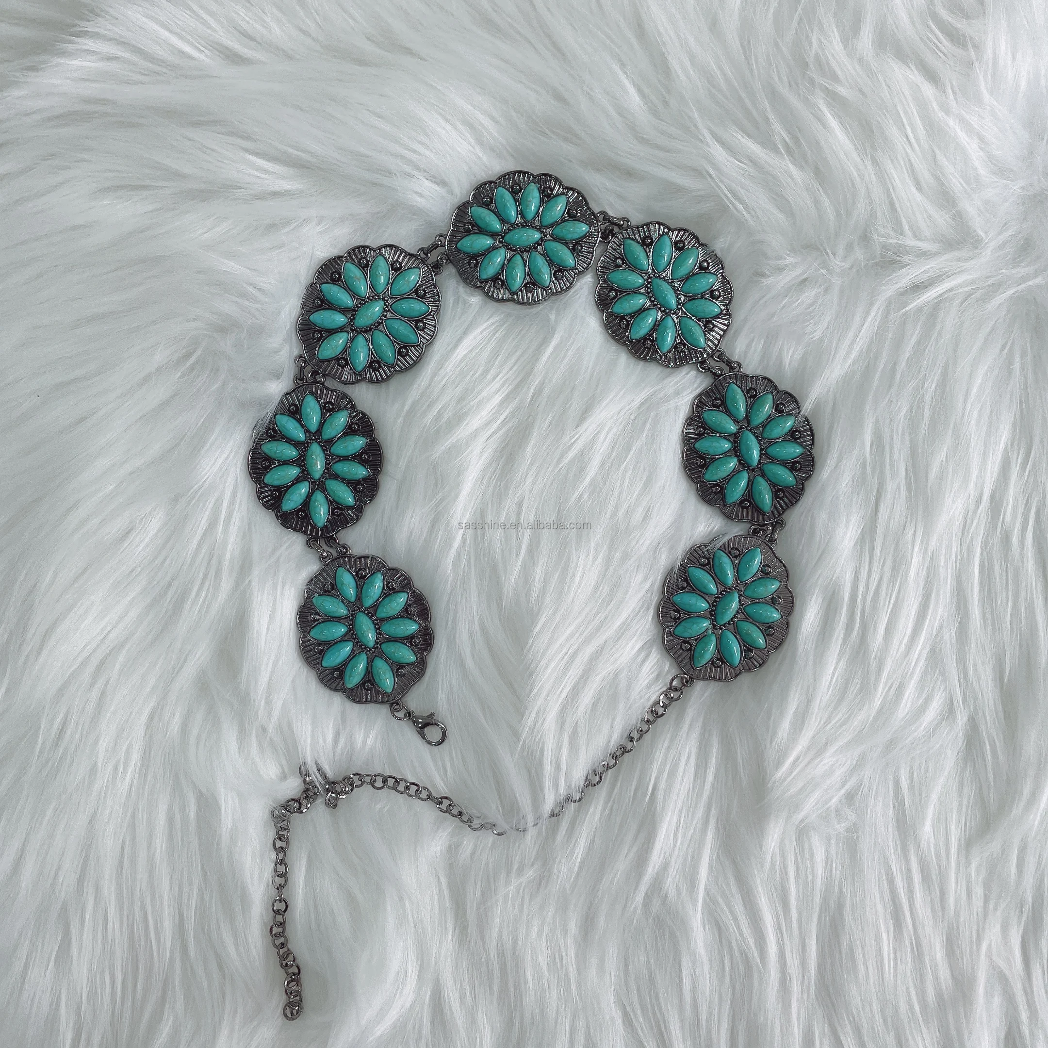 Accept Custom  Newest Kids Western  Belts Fashionable RTS  Turquoise Belt For Girls Toddler Baby Belts  Adjustable