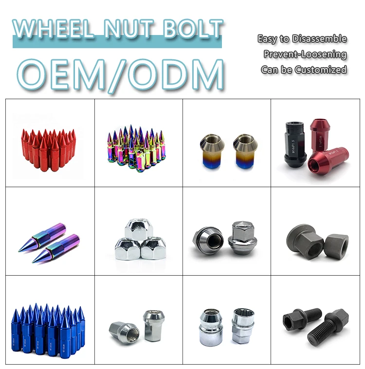 Lug nuts custom lug nuts Aluminum 7075 acorn bulge m12x1.5 lug nuts