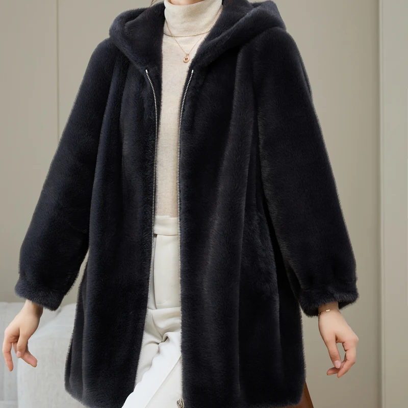 Wholesale Women Winter Clothes New Plus Size Coats For Ladies Fur Winter Coat Mink Women Mink Fur Coats For Women