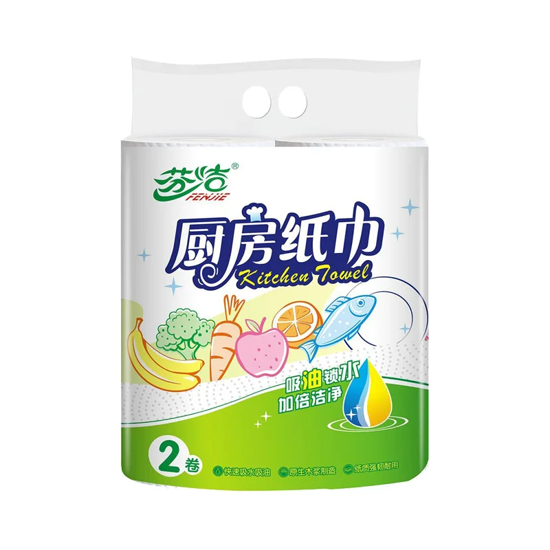 Strong Oil Absorbency Eco Friendly White Color High Quality Virgin Wood Pulp Kitchen Towel Paper Rolls