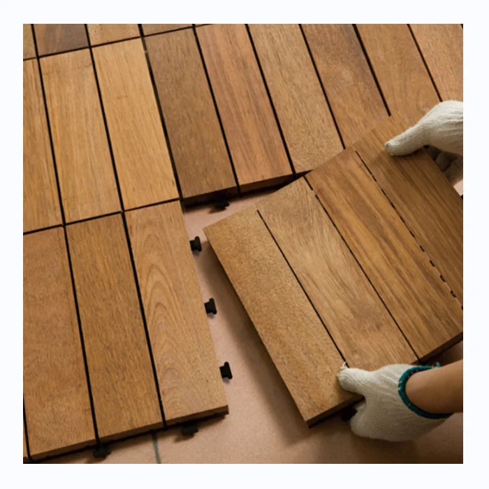 Wholesales Wood Plastic Tiles Terrace Interlocking Composite Decking
