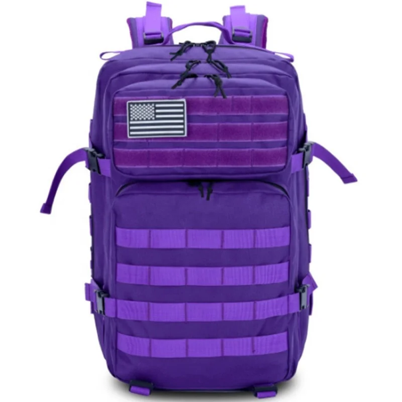 Outdoor Waterproof Nylon Backpack Molle Tactical Backpack Assault Backpack with US Flag