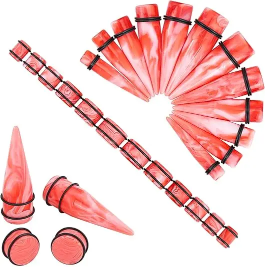 Factory Supply Fascinating Price Set of Ear Taper Plug Piercing Jewelry Mixed Colour 24Pcs Ear Taper and Plug