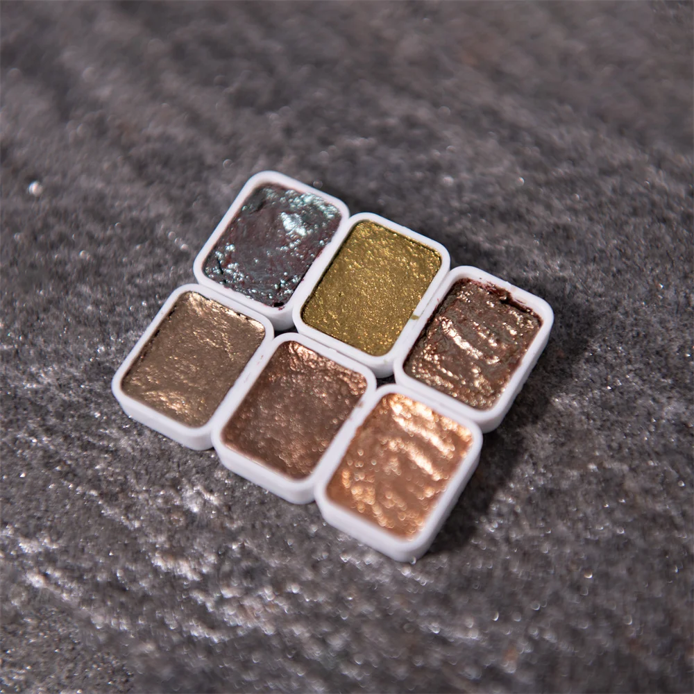 Nail Art Solid Pigment DIY Metal Pearlescent Nail Watercolor Blooming Painted Gel Solid Dyes