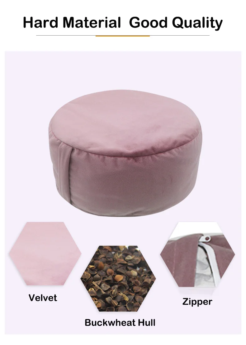 Custom Round Organic Meditation Cushion Buckwheat Zabuton Zafu Bolster Meditation Mat Floor Set Pillow