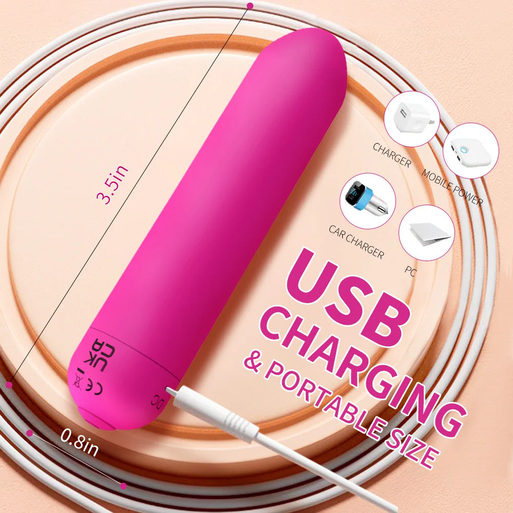 BUY1 GET A BAG! APP Operated USB Black Rechargeable 10 Speed Power Mini Vibrating Bullet Battery Small Vibrator For Women
