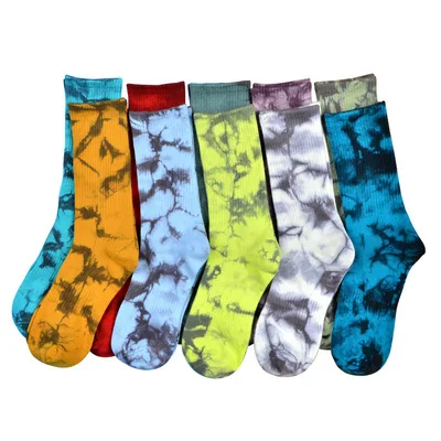 YL Unisex Colorful Tie Dye Socks fashion Socks women winter cotton sport socks men