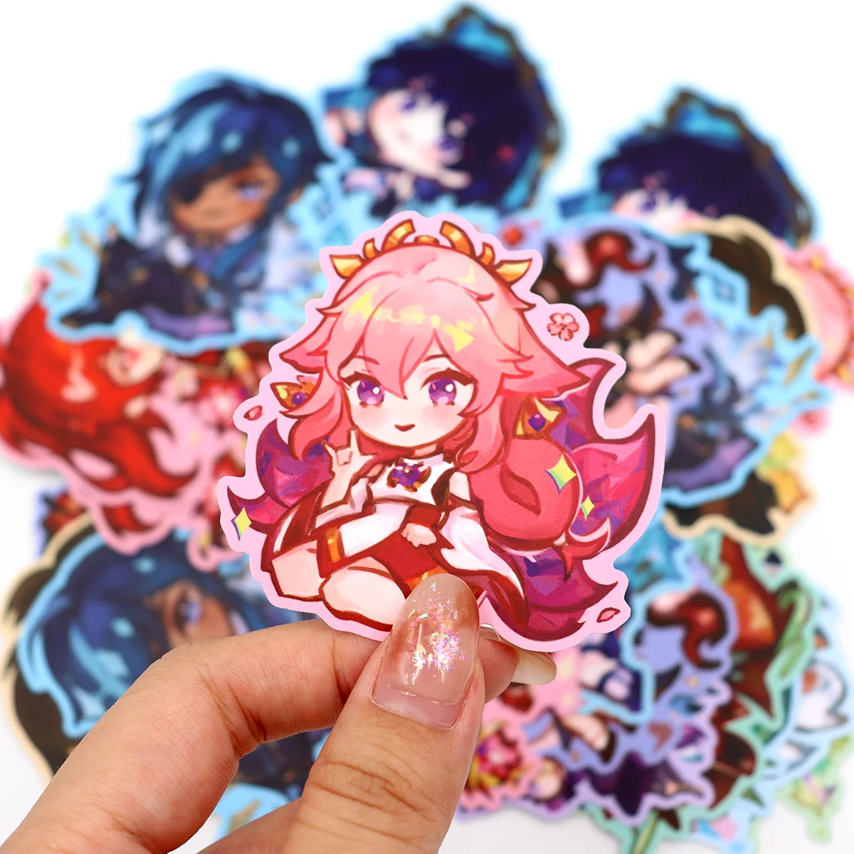 Custom Logo Laptop Sticker Personalized Waterproof Glossy Vinyl Label Sticker Cute Anime Cartoon Die Cut Stickers