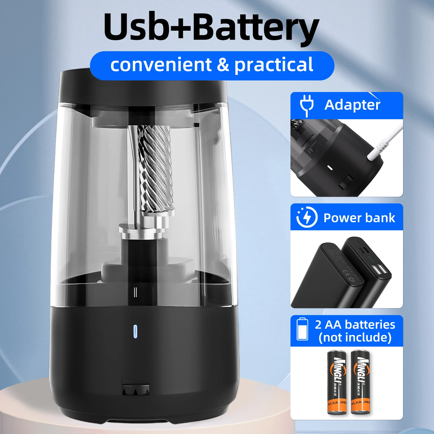 Zongmao Wholesale Electric pencil sharpener Custom Logo suitable charcoal graphite pencil Electric pencil sharpener for sketch