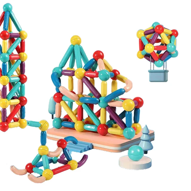 Interesting Educational Magnet Ball Toys Magnetic Stick Game Toys Magnetic Building Blocks 3D Big Building Blocks