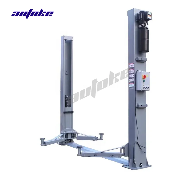 AUTOKE 3.5T 4T 5T manual unlock hydraulic two column car jack elevator 2 pole mobile platform 2 post car lifts for home garage