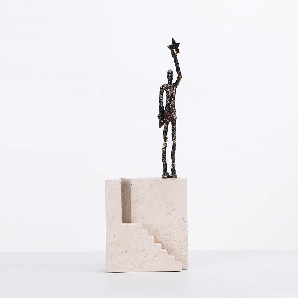 Natural Stone modern home abstract figure statues Aesthetic statues for living room and office decoration