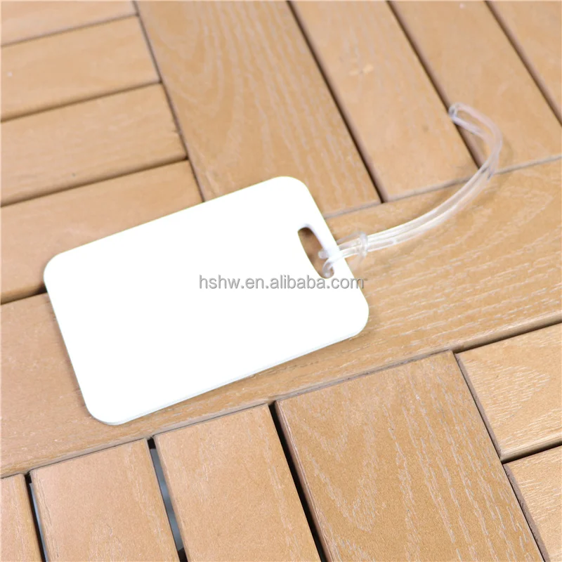 Free Sample Factory Printable Materials Customized Double Sided Glossy White Sublimation Blanks Plastic FRP Bag Tag