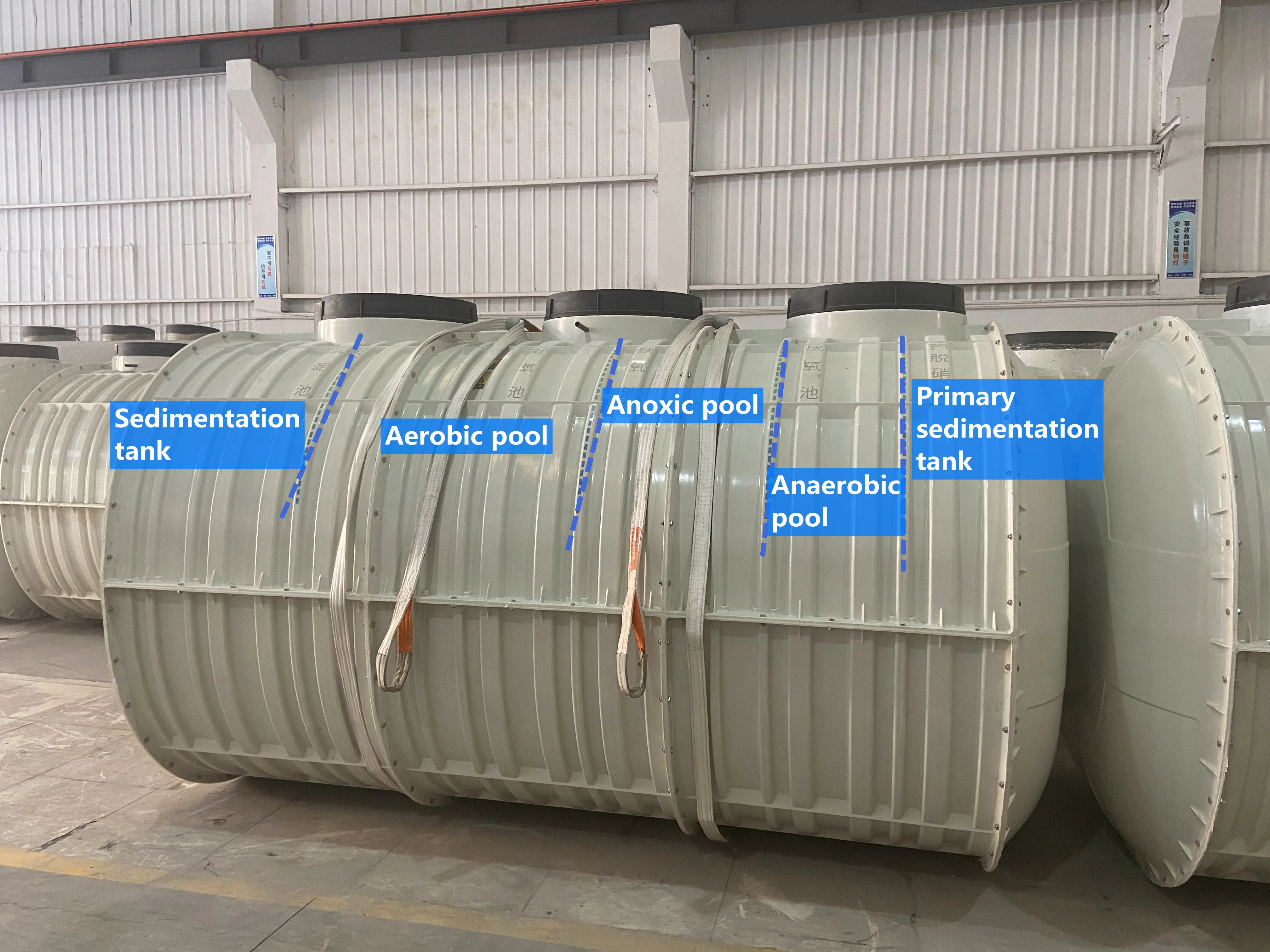 1 CBM Per Day Mini Domestic Sewage Treatment PE Purification Tank For 3 Households