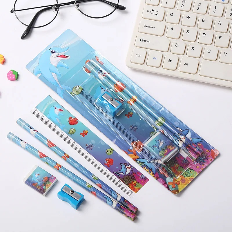 Wholesale 5 pcs/Set Best School Stationery Set Stationary Supplies for Students