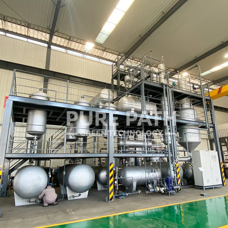 Purepath New Motor Oil Recycling Machine for API Group I+ Base Oil, Advanced Vaccum WFE system for the best recovery rates