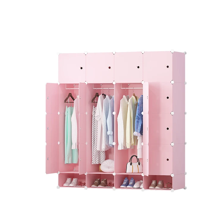 DIY cubes magic thickened pp material plastic wardrobe organizer closet large capacity armoir for living room