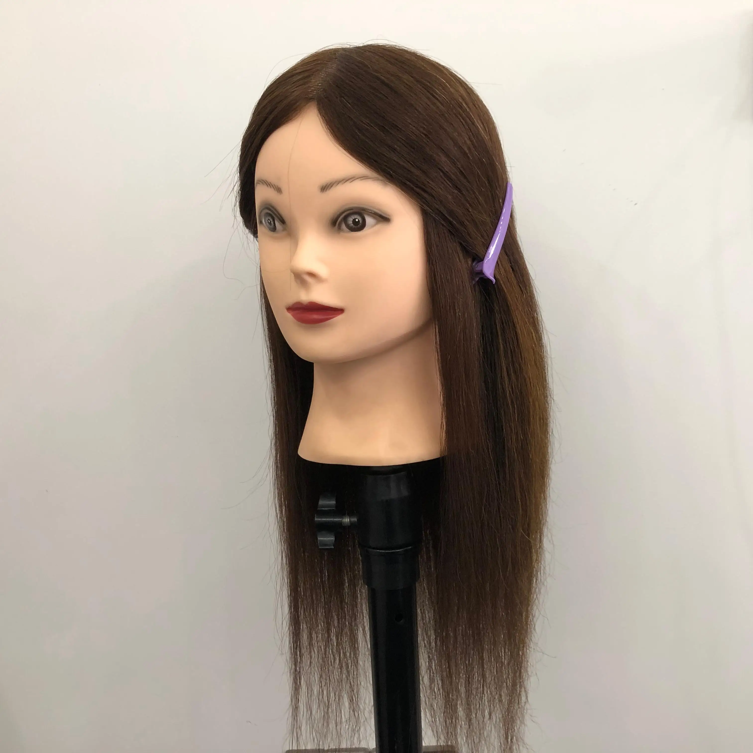 Professional Salon Hairdresser Real Human Hair Training Head Dummy Training Mannequin Head