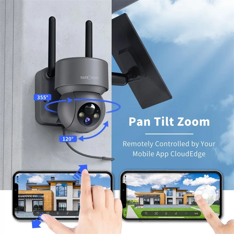 K&F Concept house camera security hd 4k security camera optical zoom 5mp security ptz camera