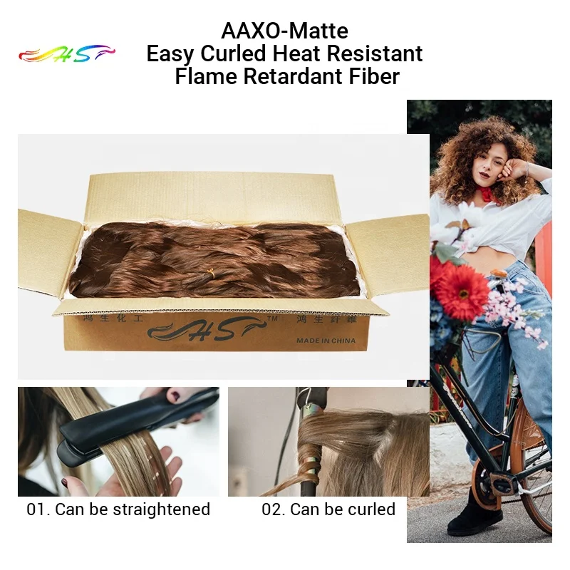 High Imitation Human Hair High Temperature Flame Retardant  Fiber  Extension Synthetic Hair Fiber Material PVC Fiber